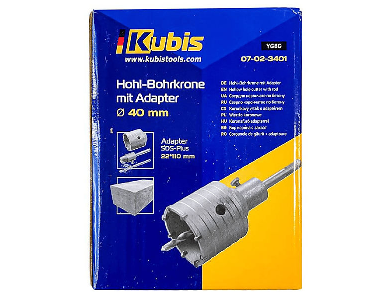 INBUSCO / KUBIS Hohl-Bohrkrone Multifunktionswerkzeug, KB07-02-3401-1 Transparent