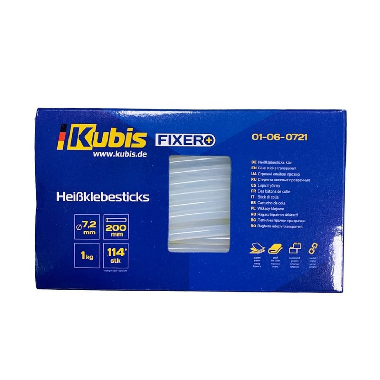 KUBIS Multifunktionswerkzeug, KB01-06-0721-1 Klebestäbe Transparent / INBUSCO