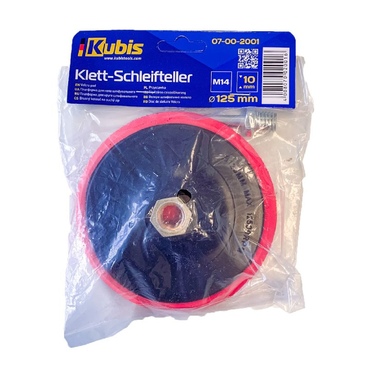 INBUSCO / KB07-00-2001-4 Klett-Schleifteller KUBIS Transparent Multifunktionswerkzeug