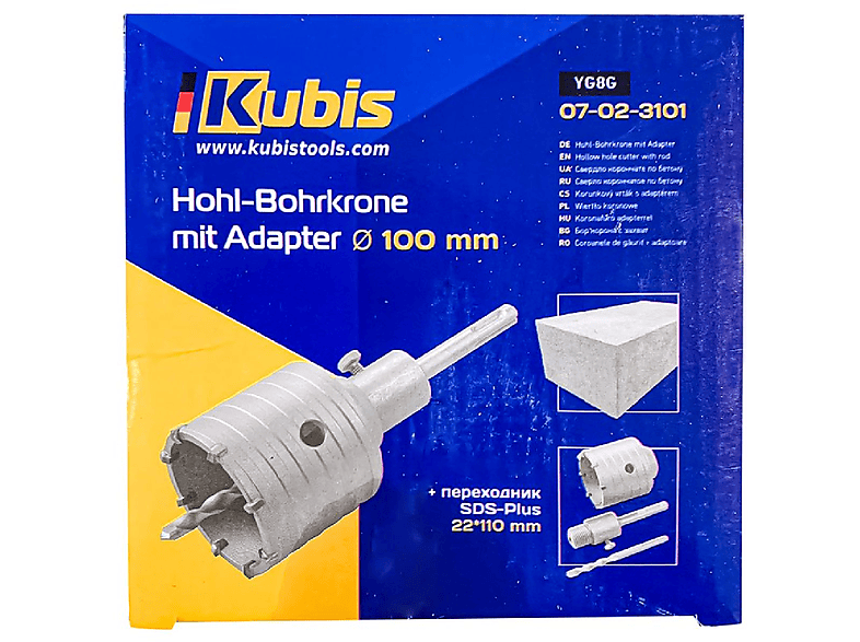 Hohl-Bohrkrone INBUSCO KB07-02-3101 Transparent KUBIS / Multifunktionswerkzeug,