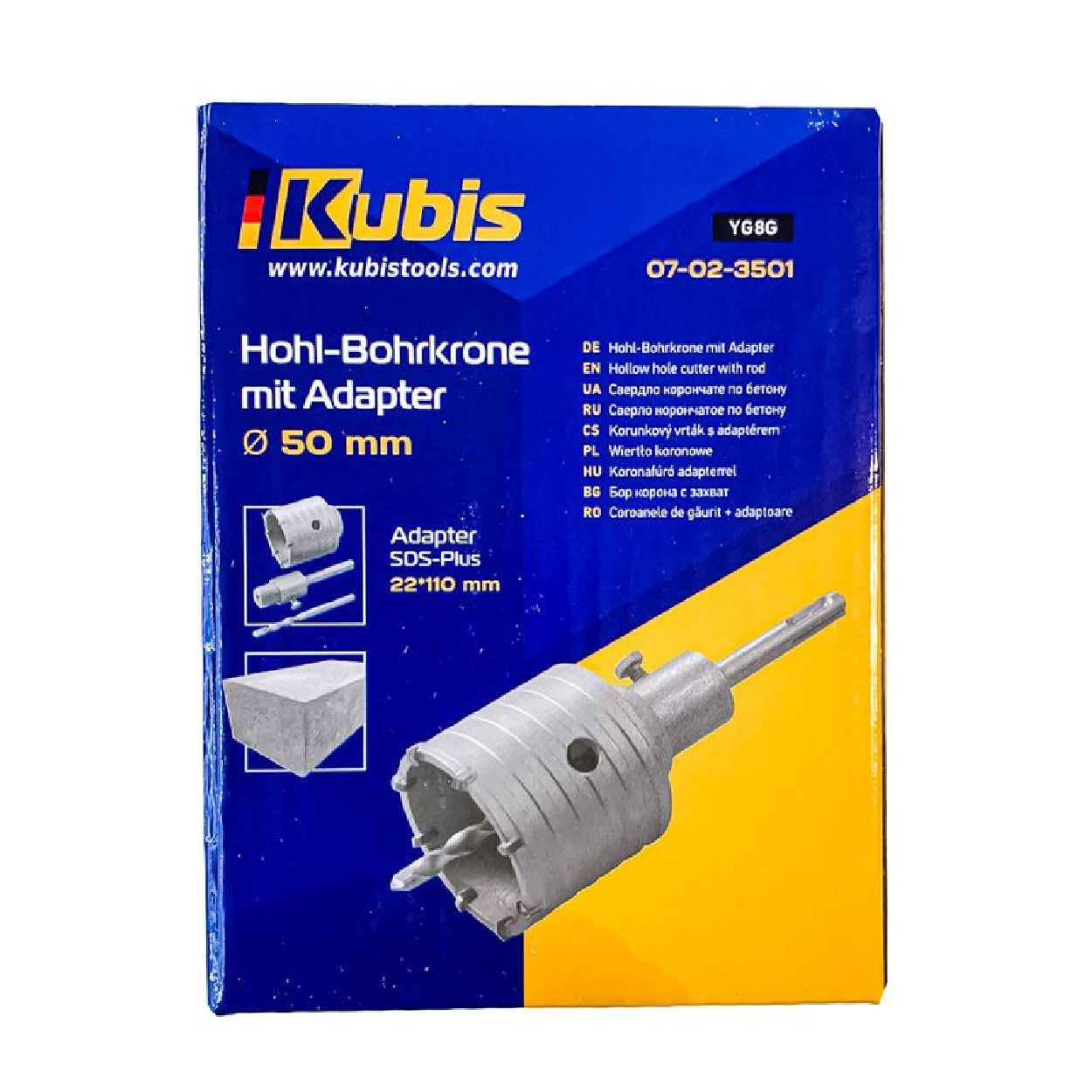 KUBIS INBUSCO Multifunktionswerkzeug, KB07-02-3501 Transparent Hohl-Bohrkrone /