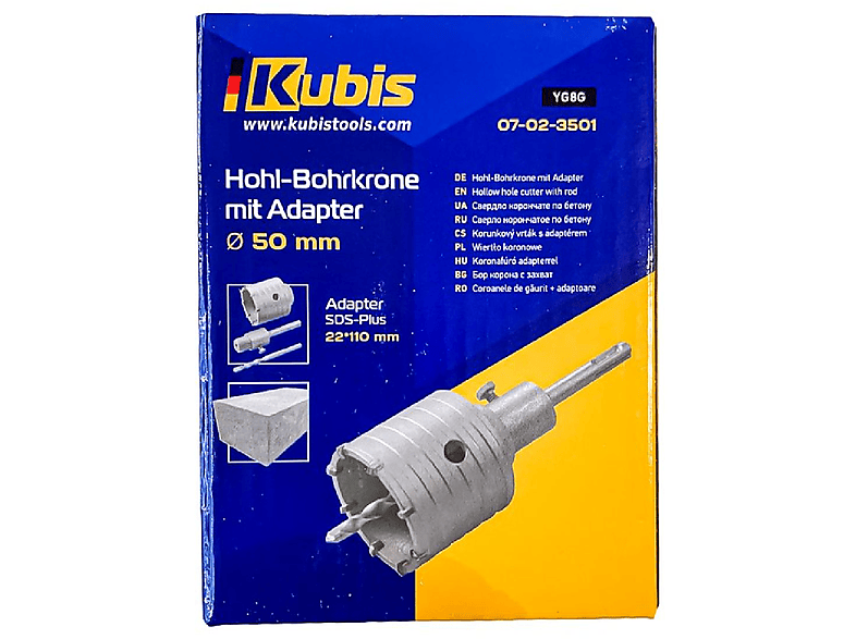 INBUSCO / Transparent Hohl-Bohrkrone KUBIS KB07-02-3501 Multifunktionswerkzeug