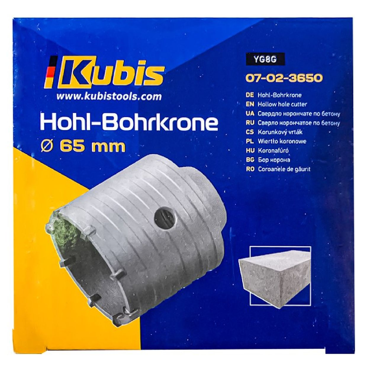 INBUSCO KUBIS KB07-02-3650 Multifunktionswerkzeug, Hohl-Bohrkrone / Transparent