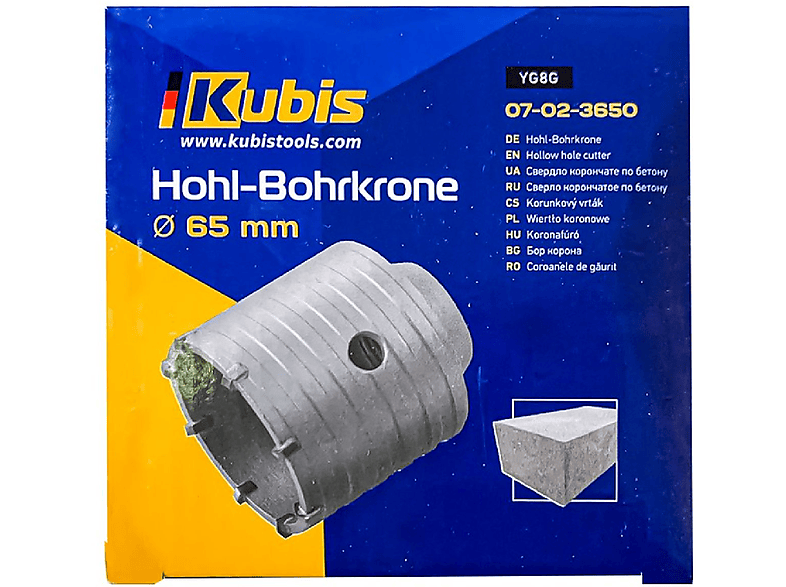 INBUSCO / KUBIS Hohl-Bohrkrone KB07-02-3650 Multifunktionswerkzeug, Transparent