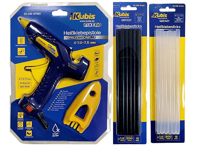 KUBIS 2x-gelb,blau,gruen,rot,braun Multifunktionswerkzeug, INBUSCO KlebepistoleSET / -V3-Set KB01-05-0760