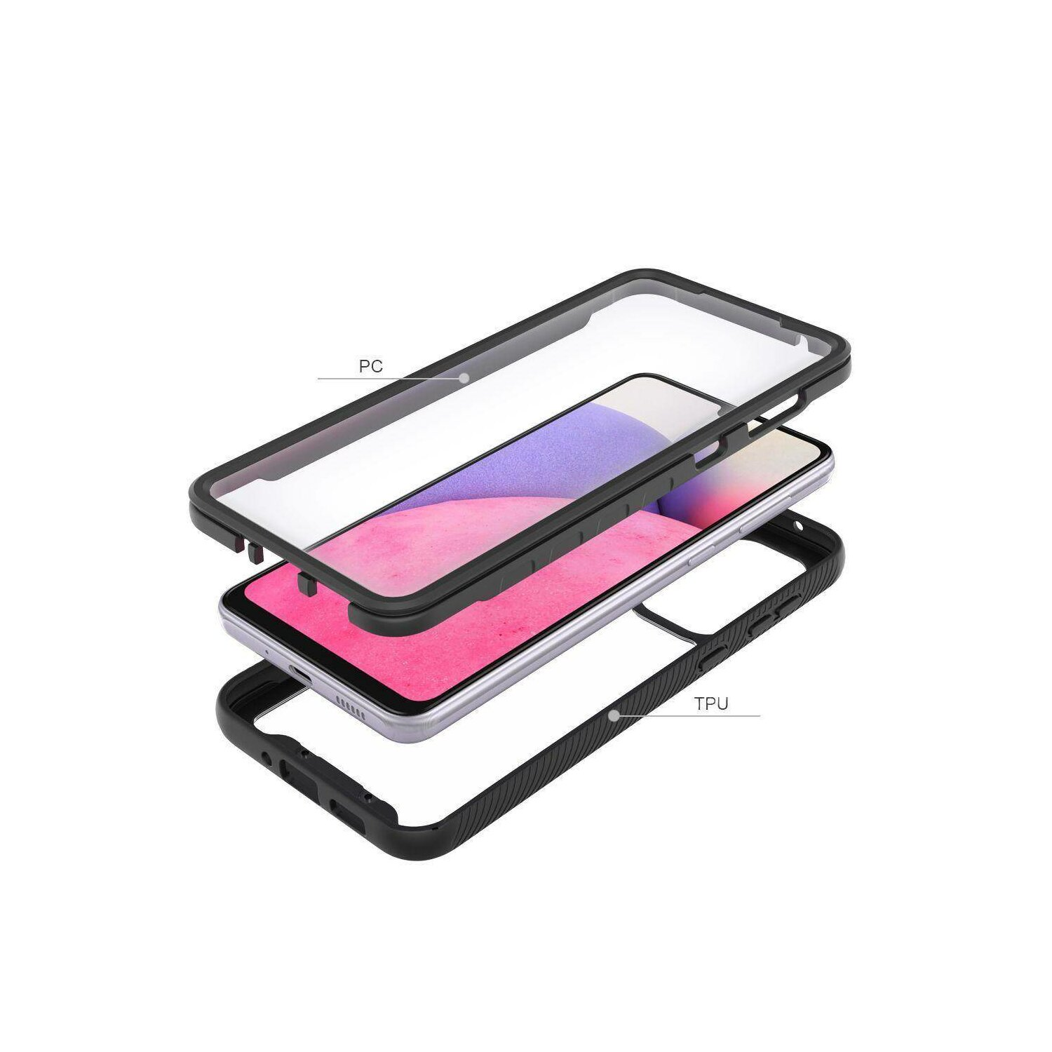 Full Clip Schwarz Note Xiaomi, Hülle, Redmi Slim Cover, 360° Pro 12 5G, TECHPROTECT