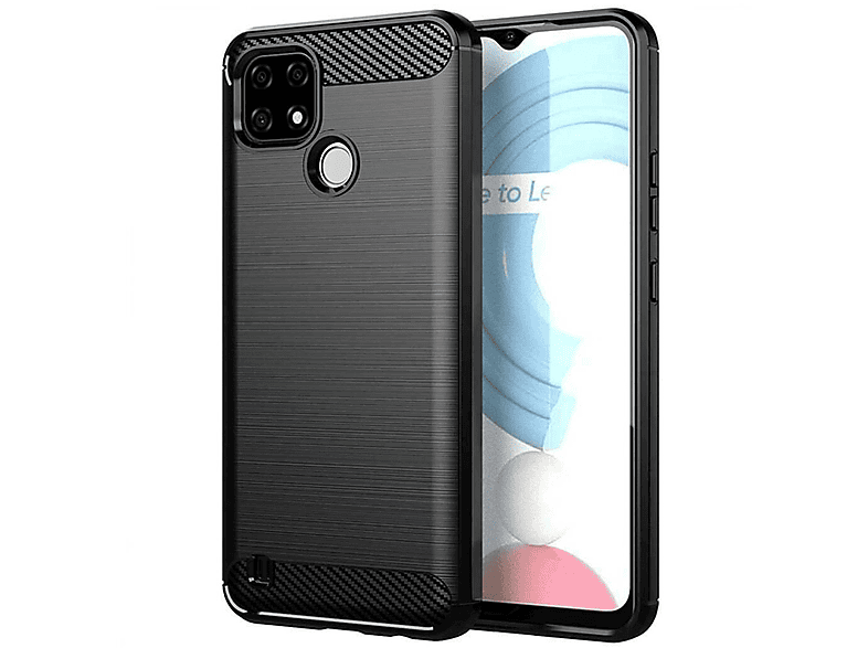 COFI Carbon Case Flexible Cover kompatibel mit 9i 9i, Schwarz Realme Backcover, schwarz, Realme