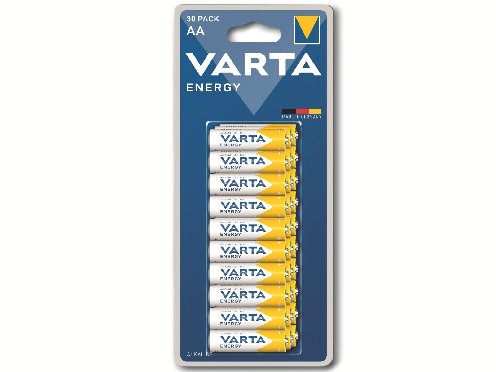 VARTA Batterie Alkaline, Mignon, Stück 1.5V, AA, Energy, 30 Batterien LR06, Alkaline