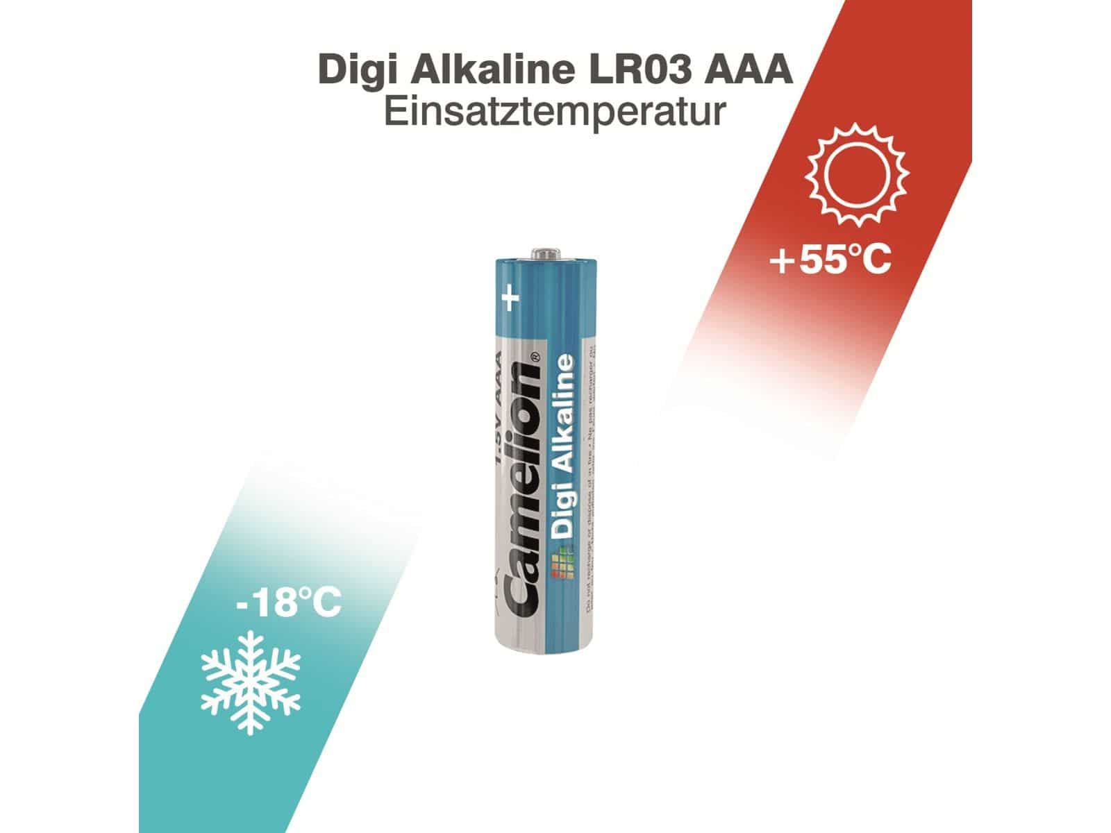 Batterie Micro-Batterie, 2 CAMELION LR03, Alkaline Stück Digi-Alkaline,
