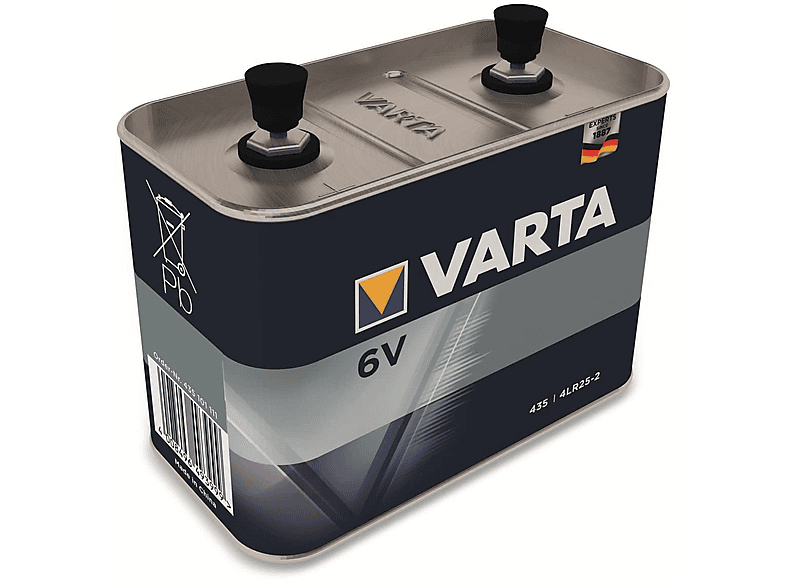 VARTA Batterie Alkaline, 435, 6V, 35.000mAh, Shrinkwrap (1-Pack) Alkaline Batterie
