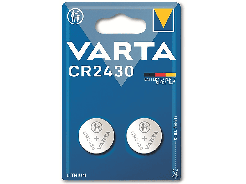 VARTA Knopfzelle Lithium, CR2430,  3V 2 Stück Lithium-Ionen Knopfzelle