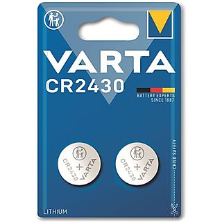 VARTA Knopfzelle Lithium, CR2430,  3V 2 Stück Lithium-Ionen Knopfzelle, 300 Milliampere-Stunden