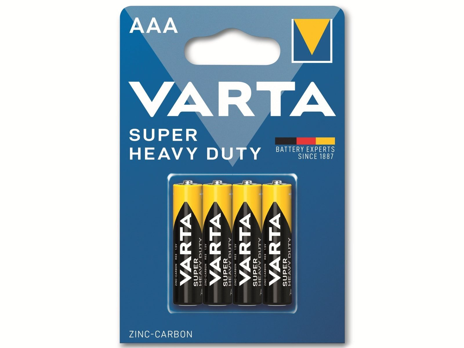 Batterie Micro, R03, AAA, 1.5V, Superlife, VARTA Batterie 4 Zink-Kohle, Stück Zink-Kohle