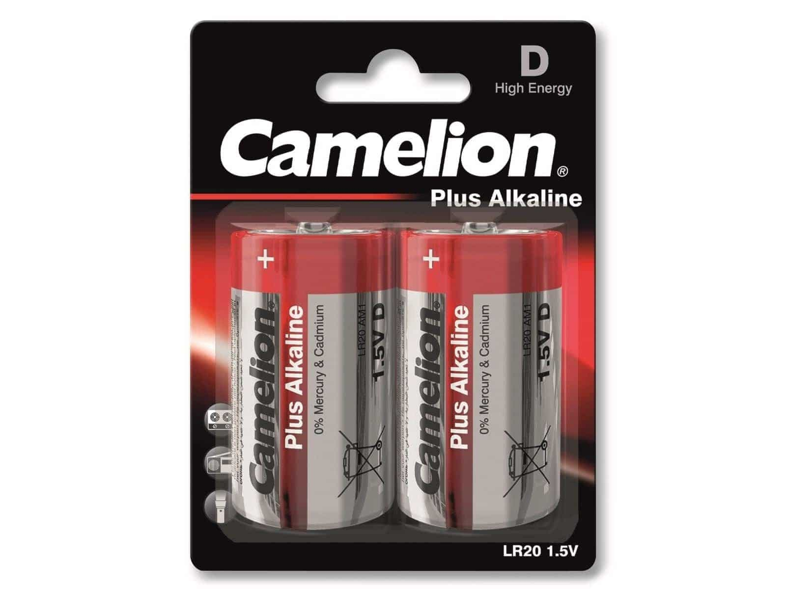 CAMELION Mono-Batterie, Plus-Alkaline, LR20, Alkaline Stück Batterie 2