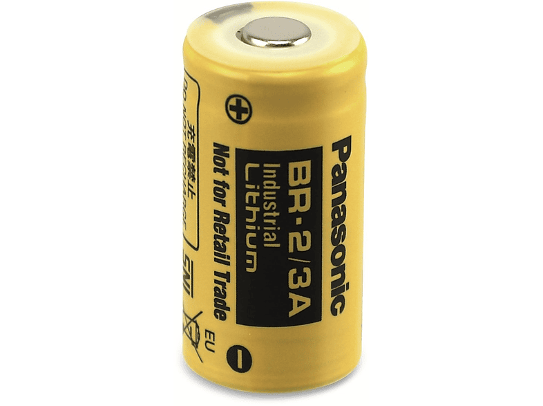 PANASONIC Lithium-Batterie BR 2/3AN, 3 V-, 1200 mAh Lithium-Mangandioxid (Li-MnO2) Batterie