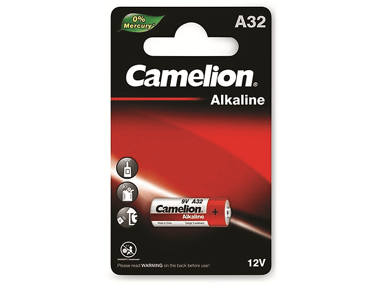 Alkaline, Batterie CAMELION Alkaline A32 9V-Batterie, Plus