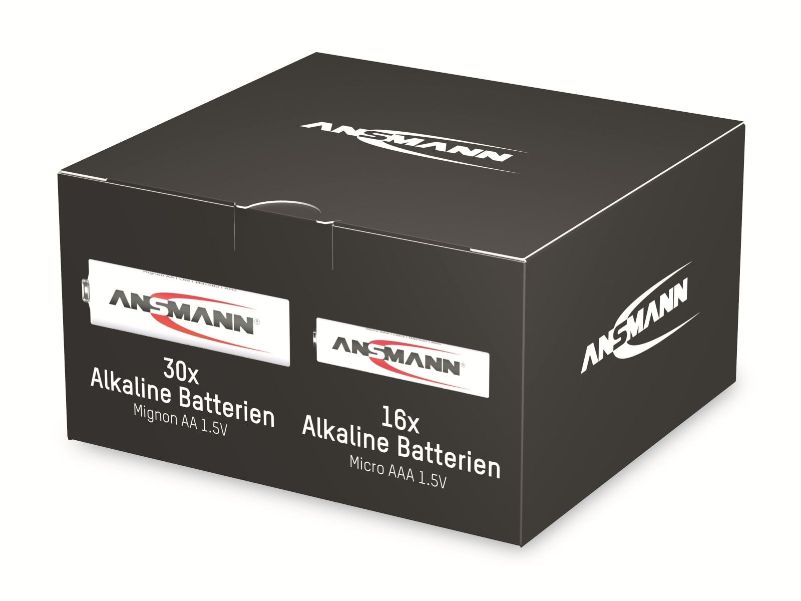 ANSMANN Batterie-Set, Alkaline, 46 Stück, Micro Batterien Alkaline 30x Mignon, 16x