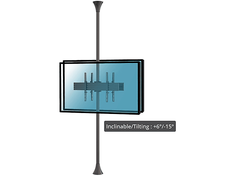 Soporte TV inclinable - KIMEX 032-2012K2  Soporte de suelo-techo inclinable para 2 TV 32"- 75" - Vesa 600x400 - Altura 240cm