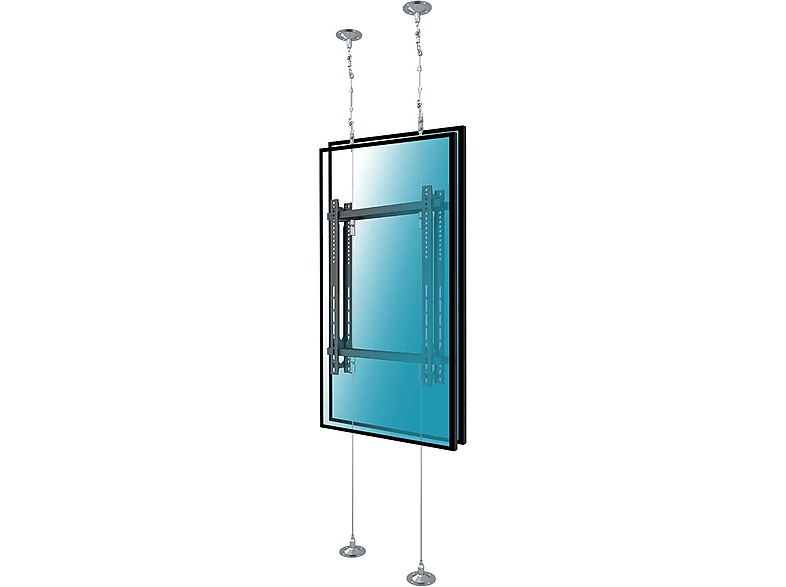 Soporte TV fijo - KIMEX 032-2026 Soporte de suelo-techo con cables para 2 pantallas 42"-75" - Altura 6m