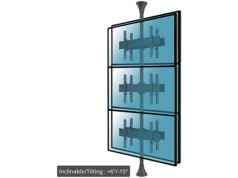 Soporte TV inclinable - KIMEX 032-2006K2  Soporte de suelo-techo inclinable para 6 TV 32"-75" - Vesa 600x400 max