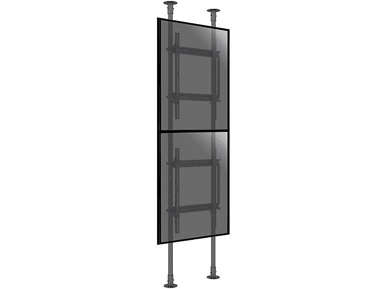 Soporte TV fijo - KIMEX 032-1019K Soporte vertical de suelo-techo para 2 pantallas 50"-82" - Modo retrato - Altura 300cm max