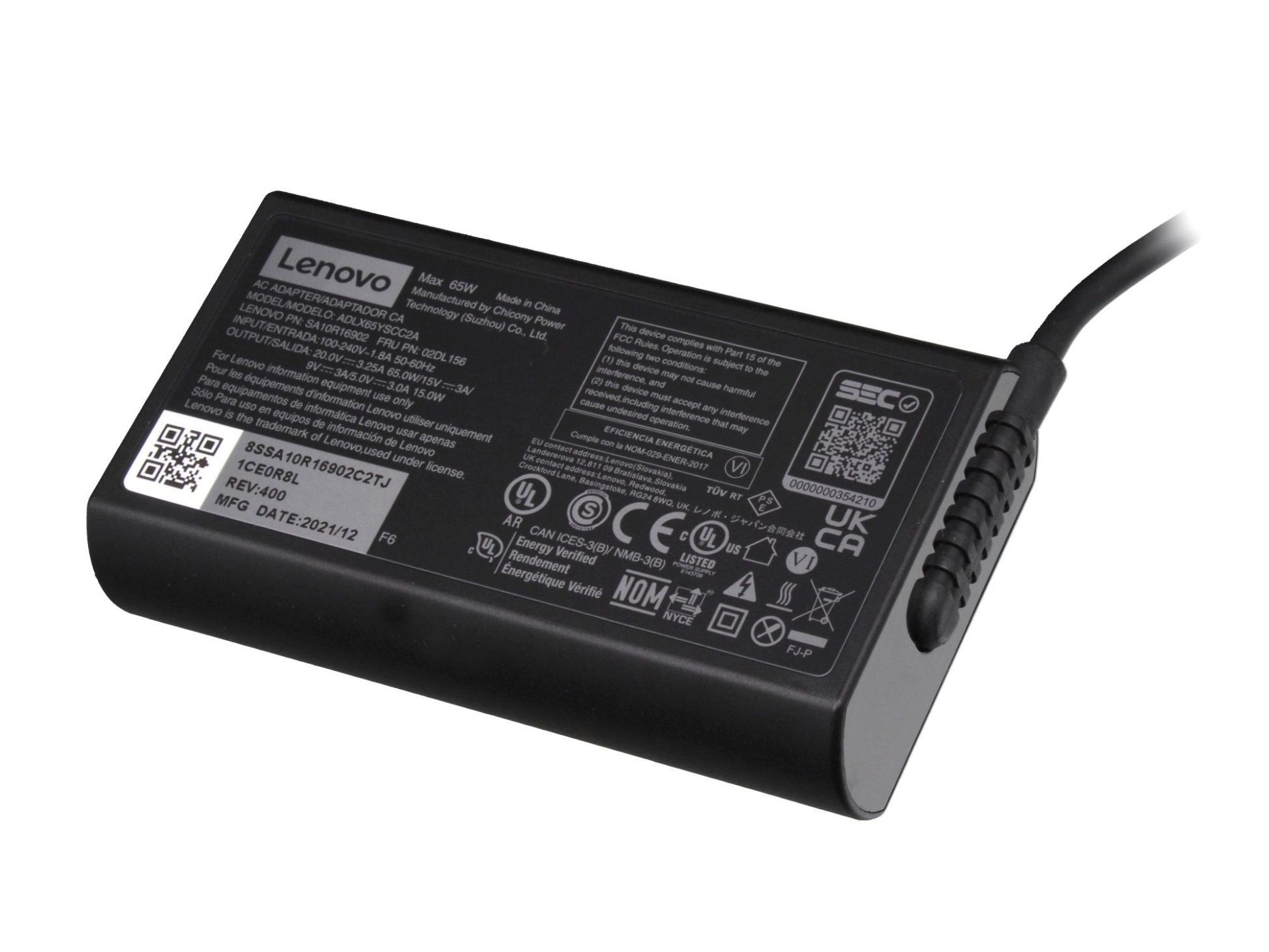 USB-C ADLX65YSCC3A Watt Original LENOVO Netzteil 65 abgerundetes