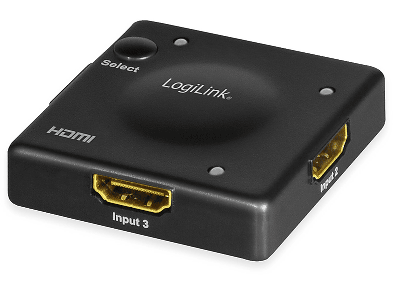 LOGILINK HDMI-Switch HD0041, 3x1-Port, 1080p/60 Hz, Mini 11,7 cm HDMI-Switch