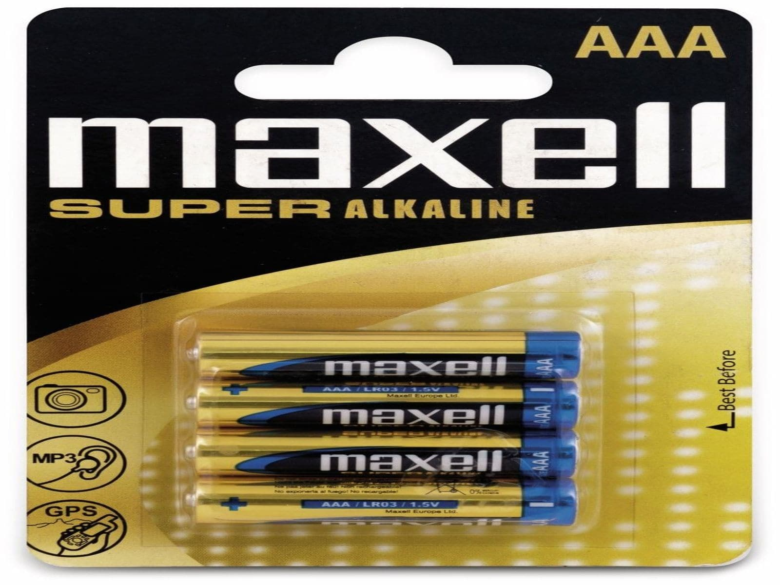 MAXELL Micro-Batterie AAA, Super Batterien Alkaline, Alkaline Stück LR03, 4