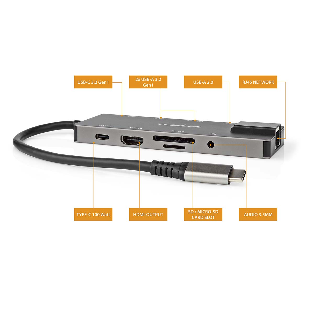 NEDIS Multi-Port-Adapter USB CCBW64775AT02,