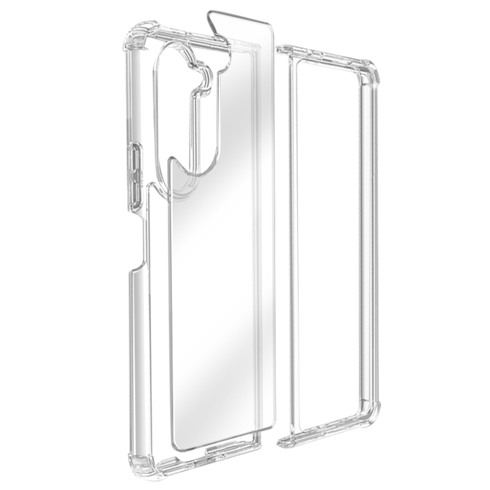 AVIZAR Crystal Series, Backcover, 5, Fold Handyhülle Z Transparent Bump Galaxy Samsung
