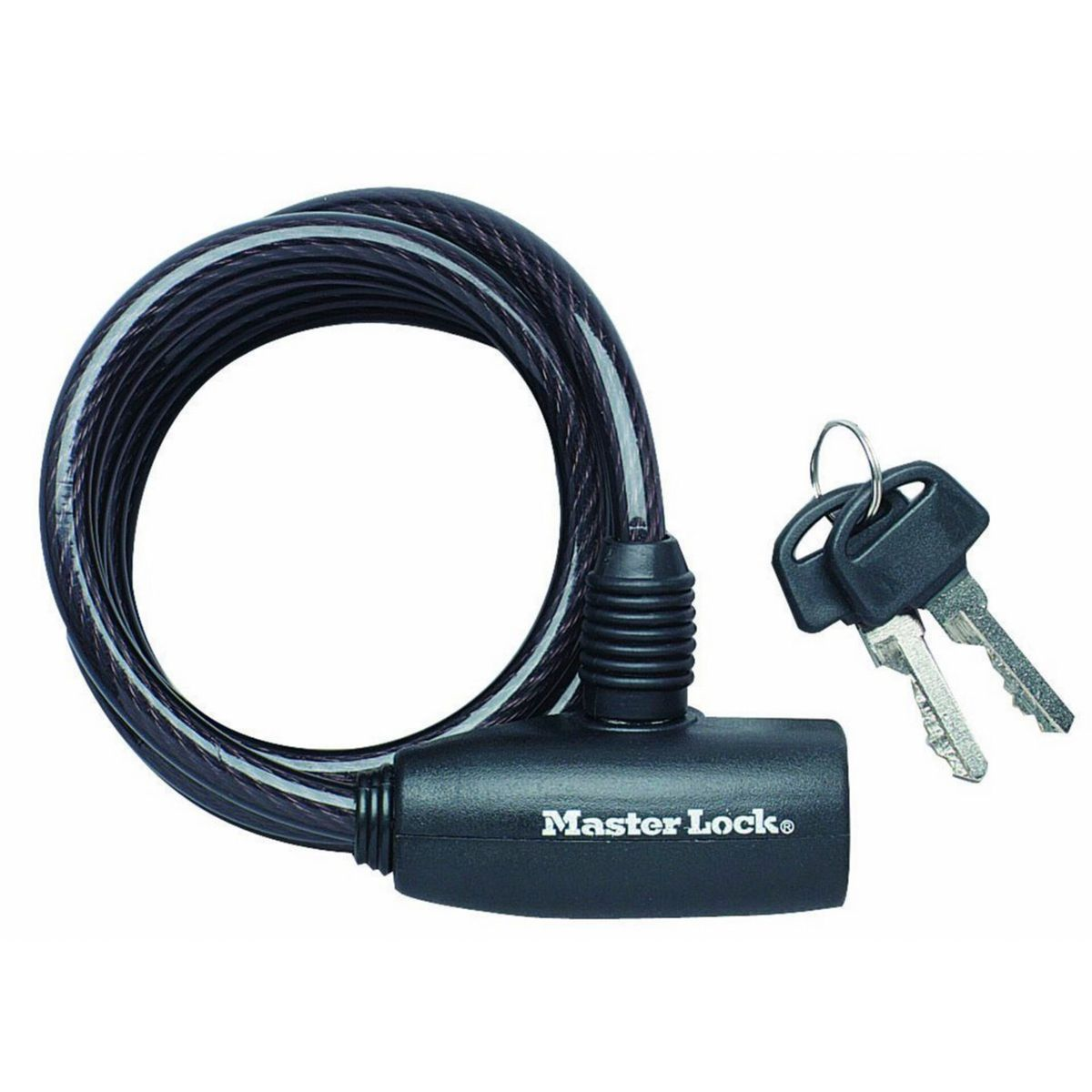 8mm schwarz) Lock Spiralkabelschloss Master 8126EURDPRO, MASTERLOCK