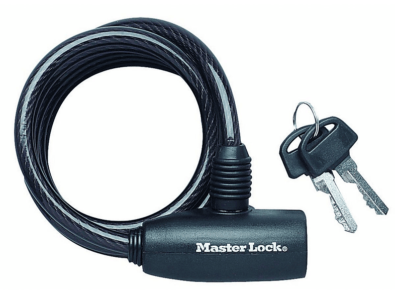 8mm schwarz) Lock Spiralkabelschloss Master 8126EURDPRO, MASTERLOCK