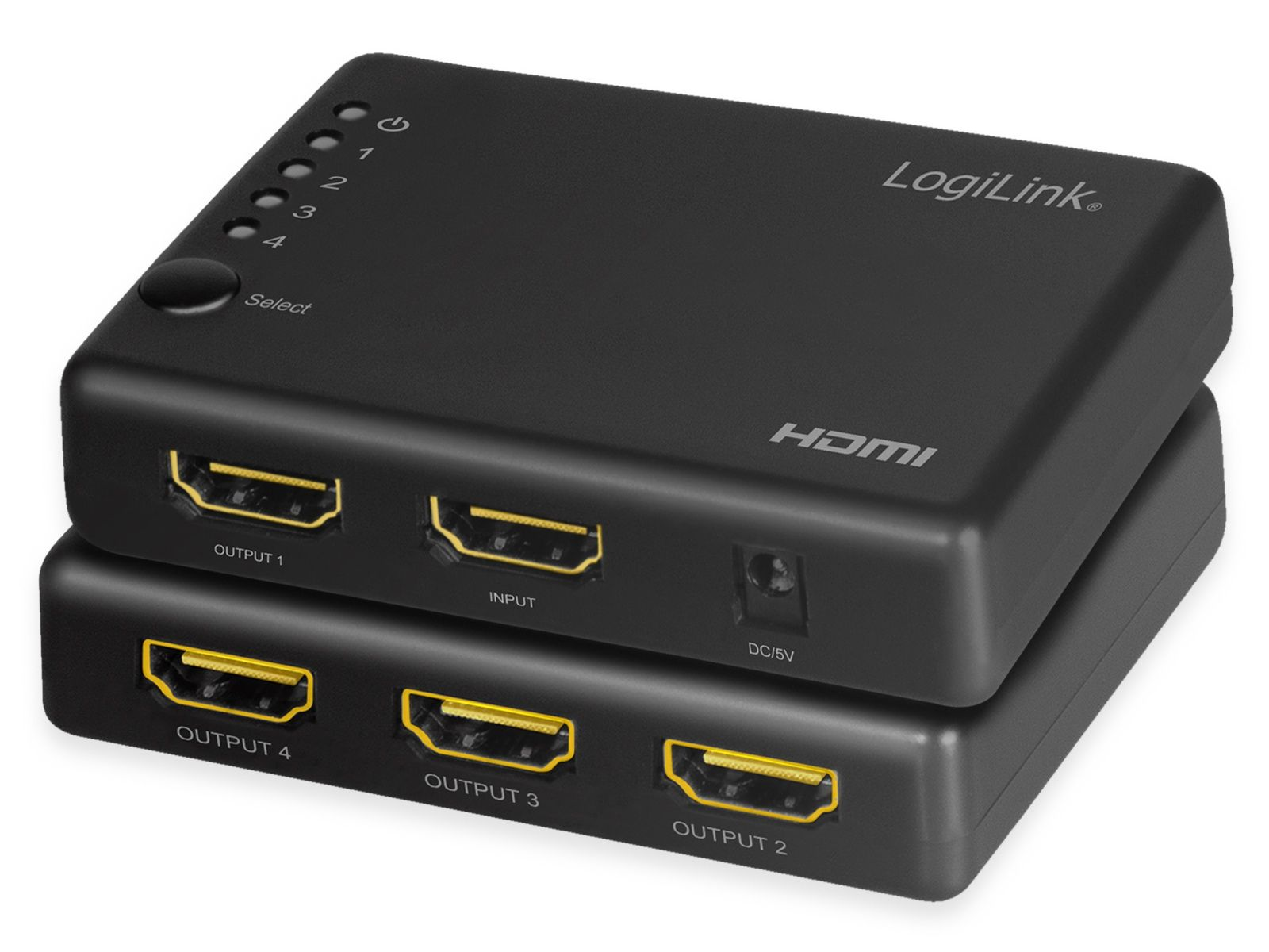 LOGILINK HDMI-Splitter Hz, 4K/30 schlank 11,7 cm Splitter 1x4-Port, HD0036,