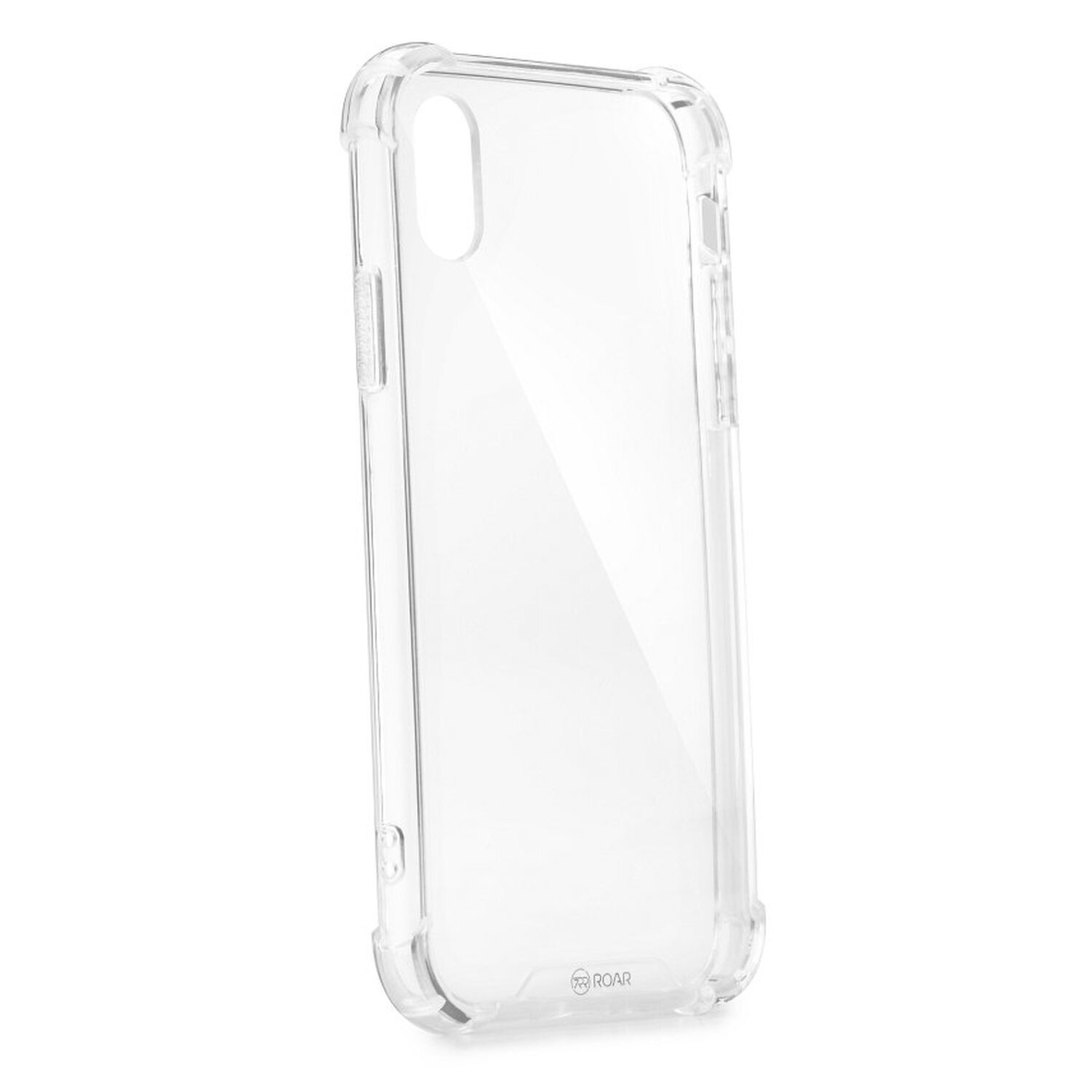Transparente Handyhülle. Klare Kunststoffhülle mit klarem Design und der Marke ROAR.