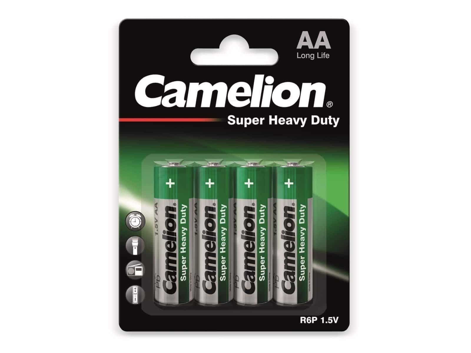 CAMELION Mignon-Batterie, 4 Heavy Stück Zink-Kohle Batterien Super Duty