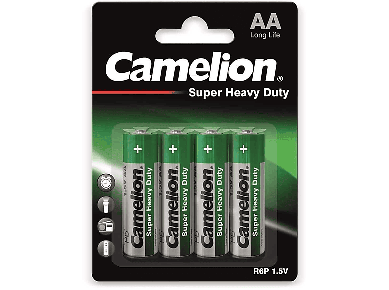 CAMELION Mignon-Batterie, Super Heavy Duty 4 Stück Zink-Kohle Batterien
