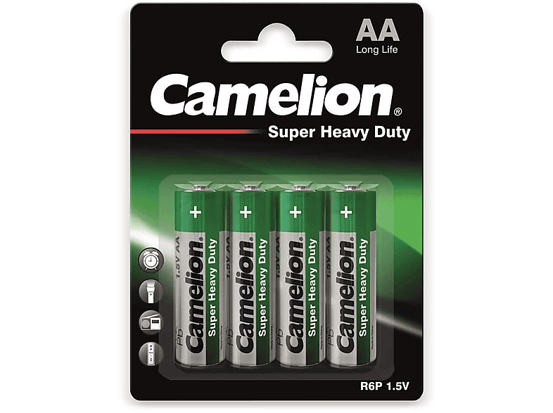 Duty 4 Stück Zink-Kohle CAMELION Heavy Mignon-Batterie, Super Batterien