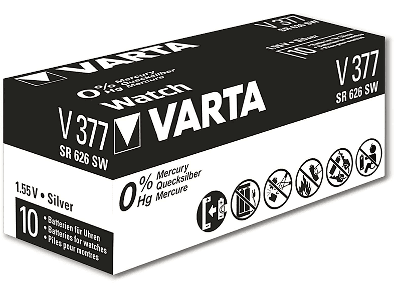 Varta V377 Knopfzelle Batterie Silberoxid für Uhren u.a.