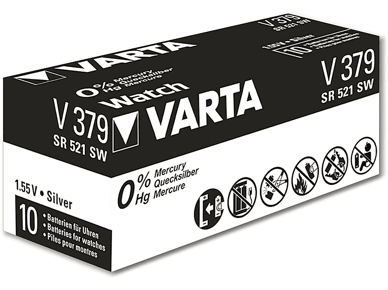 VARTA Knopfzelle Silver Oxide, 379 10 SR63, 1.55V, Knopfzelle Stück Silberoxid
