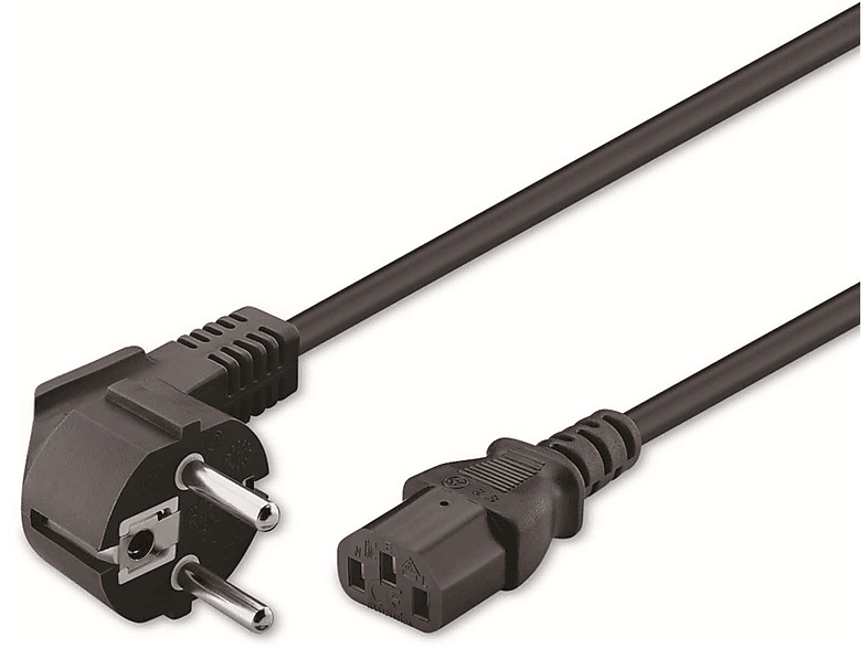 GOOBAY 101 S-200, m Kaltgerätekabel NK schwarz, m, 2 Kabel, 2