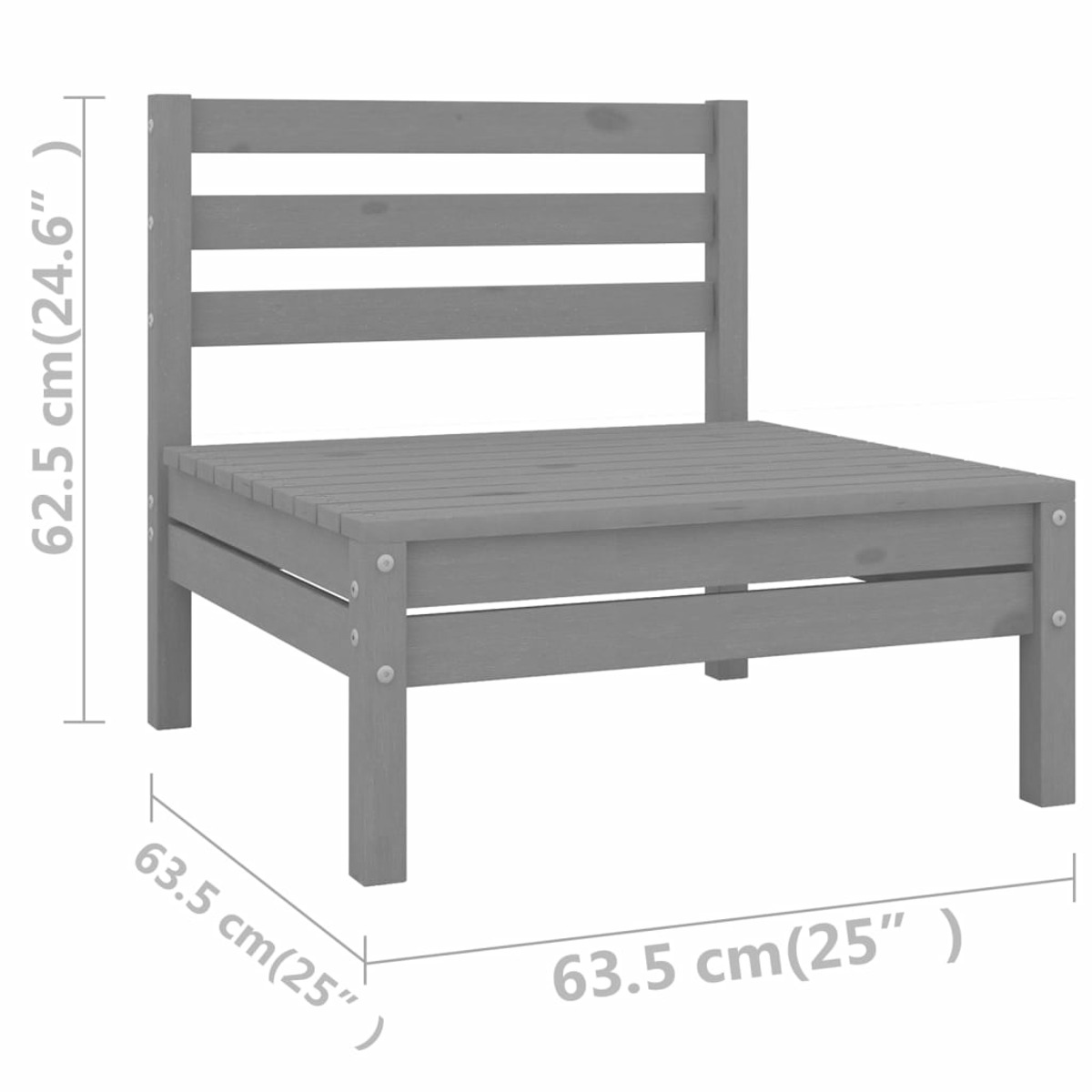 Stuhlset, und Gartentisch- VIDAXL Grau 3083516
