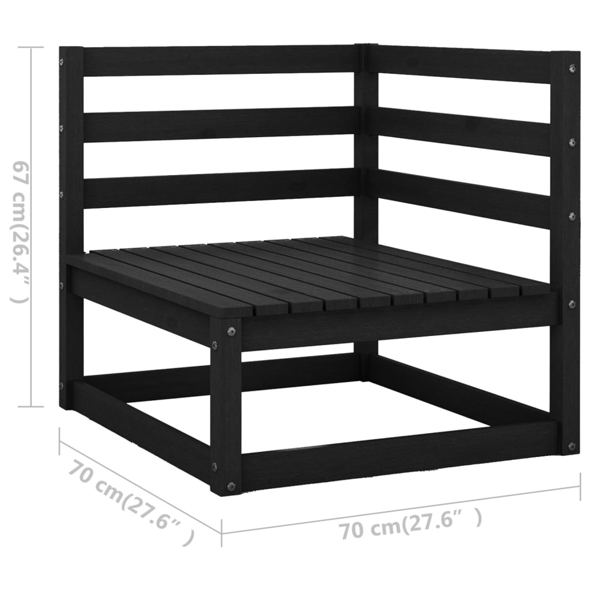 VIDAXL 3075503 Gartentisch- und Stuhlset, Schwarz