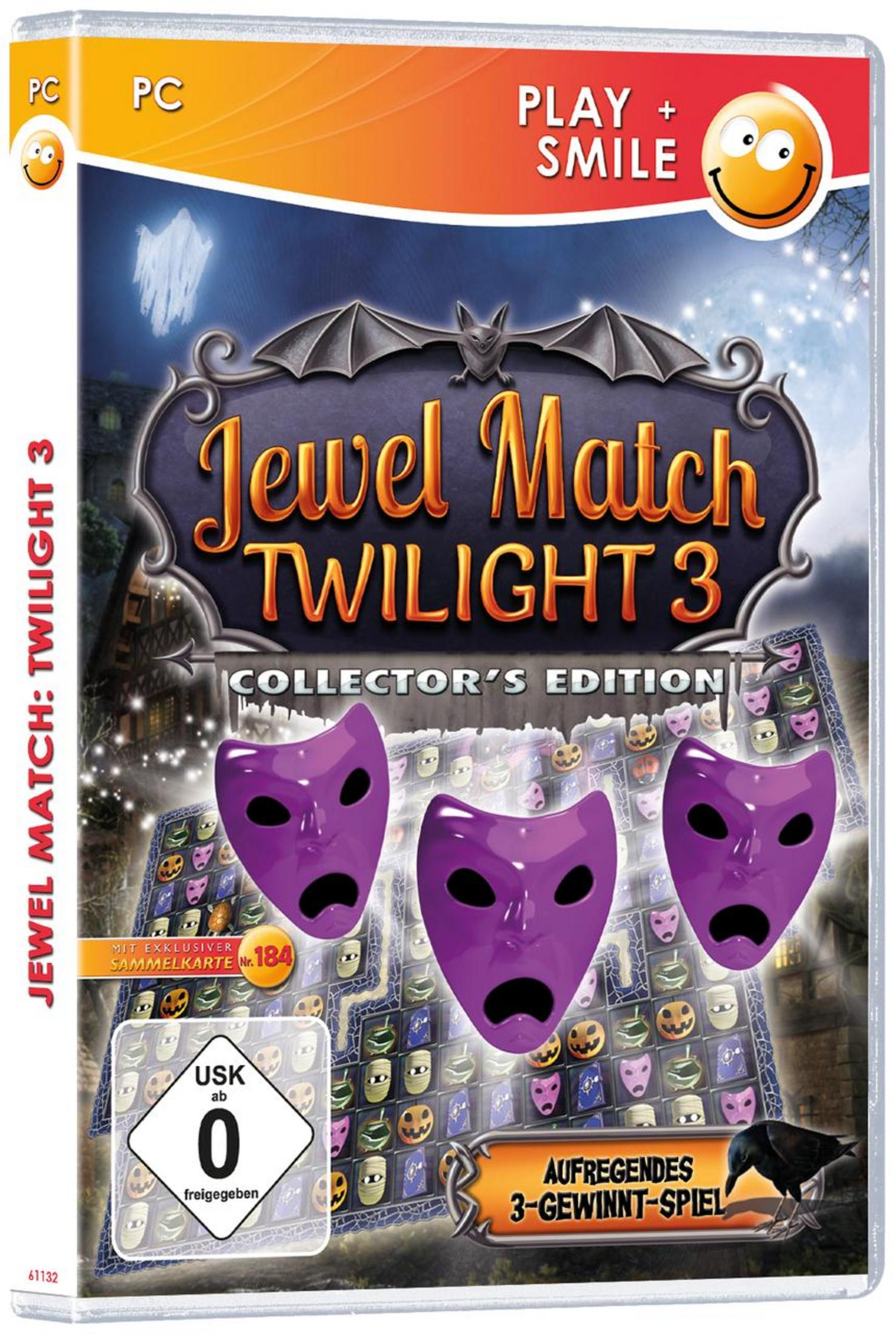 Die Jewel Match Twilight 3 PC-Spielbox zeigt eine gruselige Spielszene.