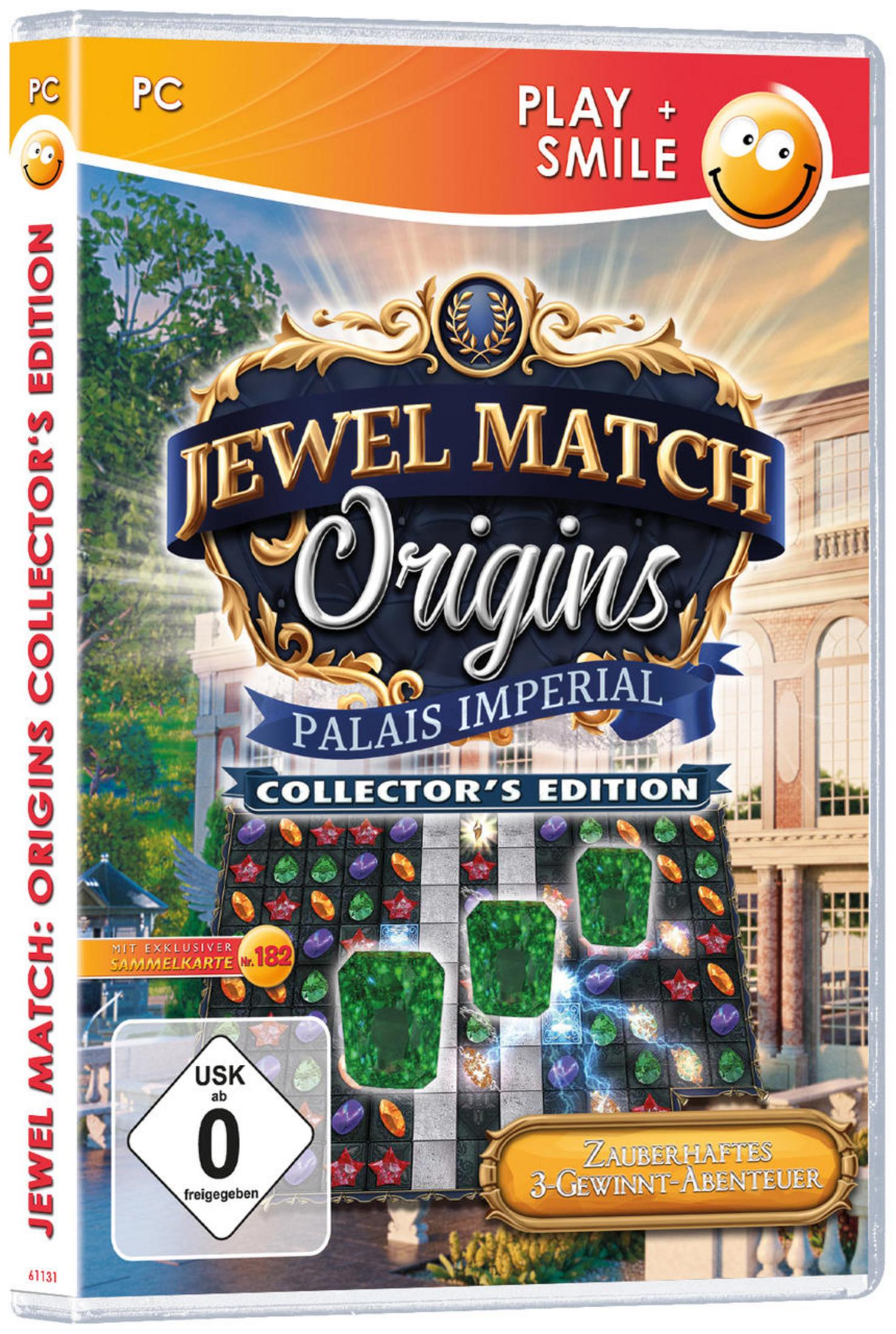 Eine PC-Spielbox mit dem Titel 'Jewel Match Origins' mit Fantasy-Grafik.