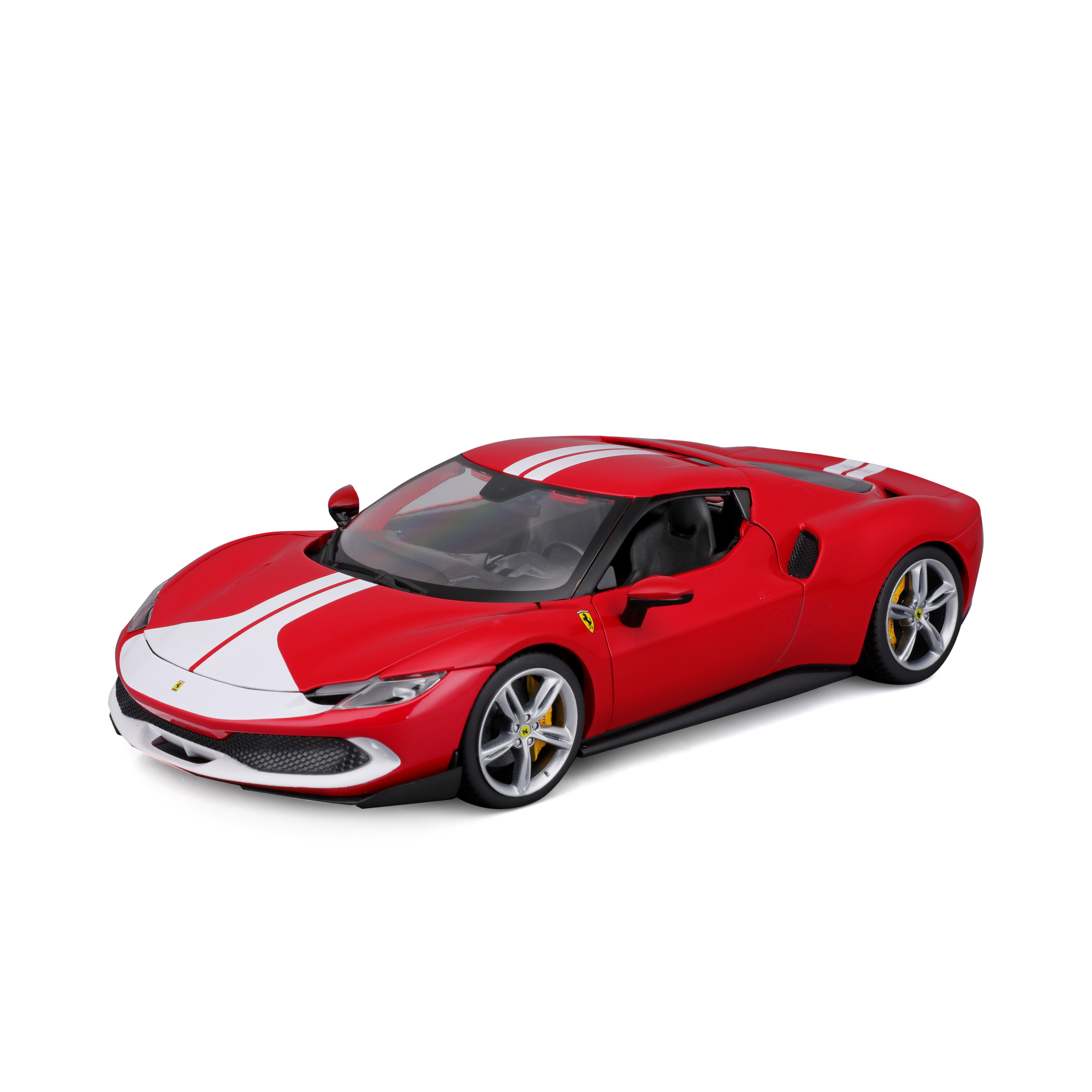 BBURAGO Ferrari 296GTB Assetto 1:18) Maßstab (rot/weiß, Fiorano Spielzeugauto