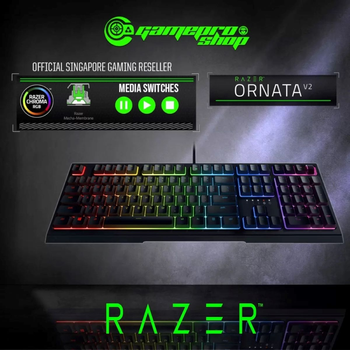 Razer V2 Chroma (US), Tastatur, RAZER Ornata Mecha-Membran Mecha-Membran, Gaming