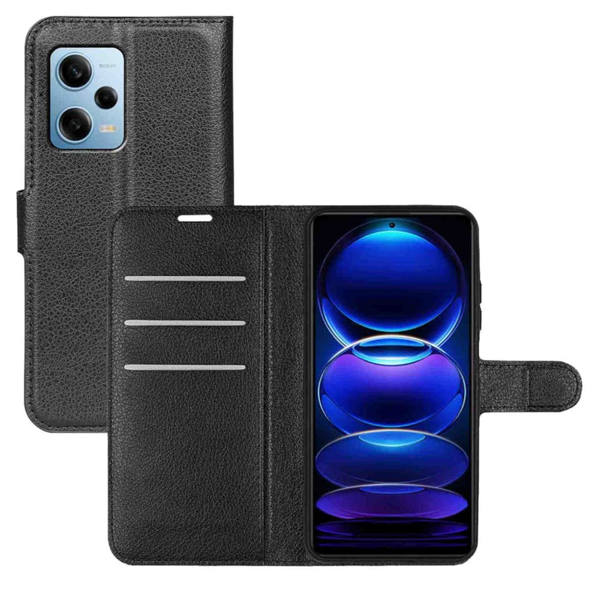 Fach, Pro Etuis Xiaomi, 5G Kreditkarten Poco Pro Note Bookcover, Redmi Schwarz X5 WIGENTO / 12 Case 5G,