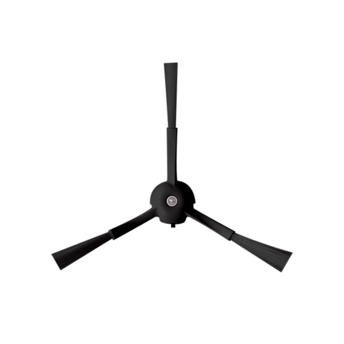 Trójramienna szczotka do robota odkurzającego. Ma trzy czarne włosia rozchodzące się ze środkowego piasty.