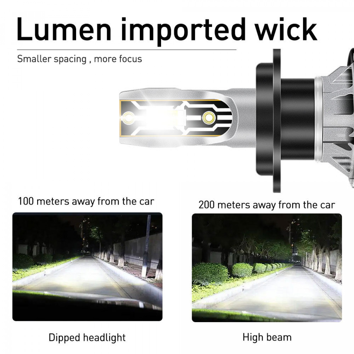 INF Auto-LED-Frontscheinwerfer-Birnen, Glühbirnen, 2er-Pack Grau