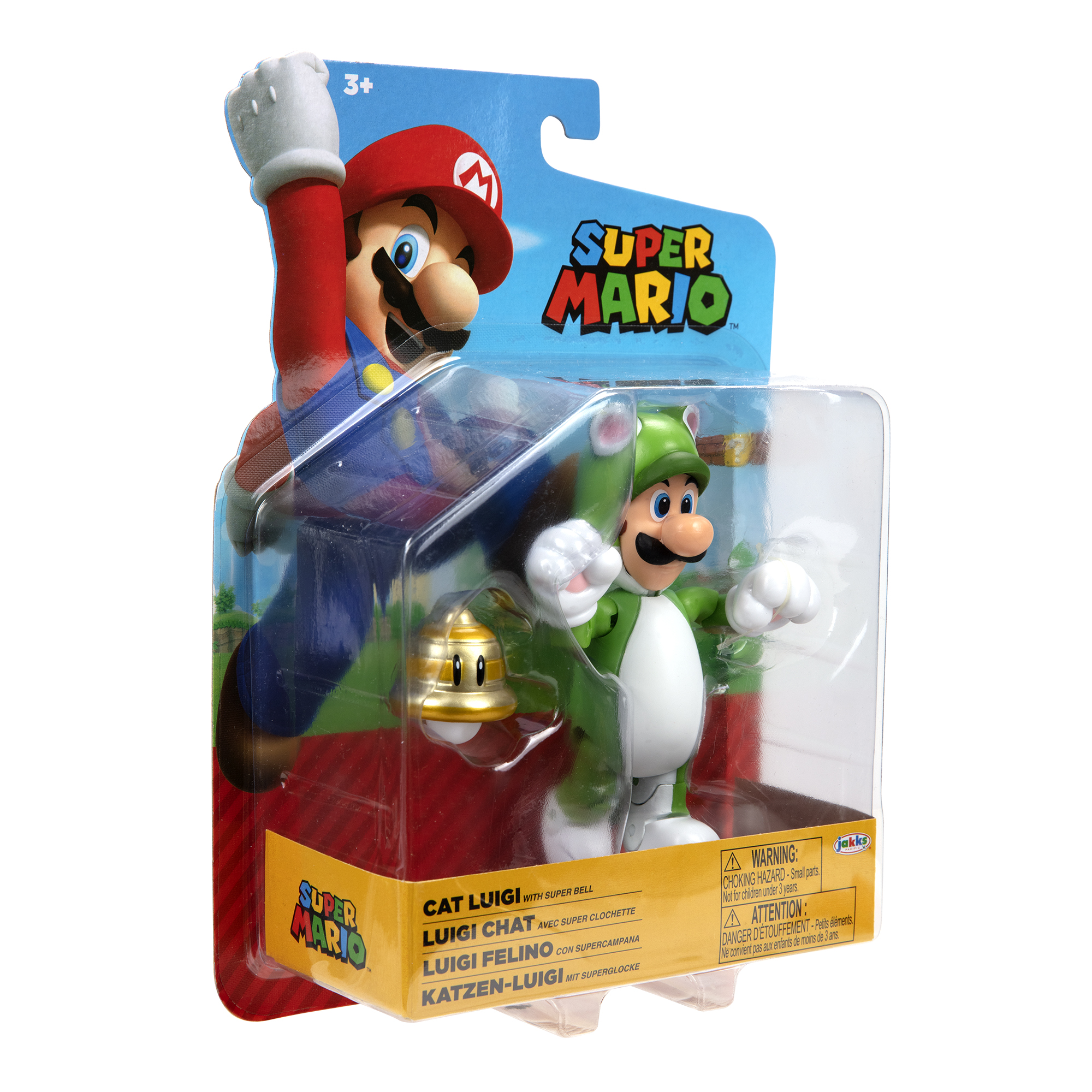 SUPER MARIO Nintendo Super Mario Spielware Figur Superball, 10 cm with Cat Luigi